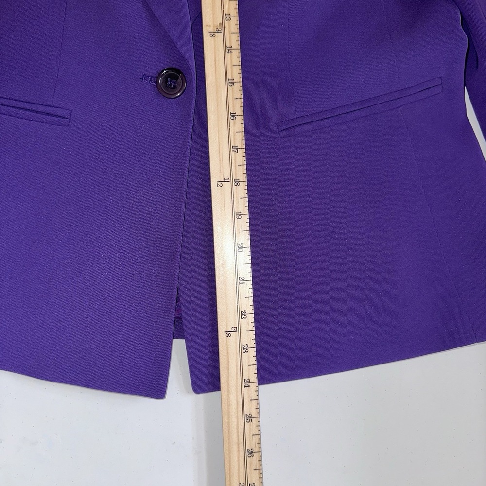 NWT Kasper Petite Blazer Jacket Sz 4P Deep Purple One Button Business Casual - Picture 12 of 12